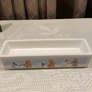Vintage House of Lloyd Ceramic Christmas Bear and Goose Cracker Tray